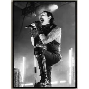 B&W Marilyn Manson Canvas Print